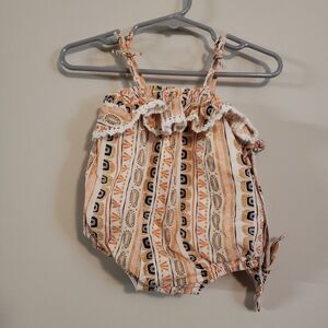 SAVANNAH BOHO ROMPER BUBBLE + MATCHING HEADBAND
